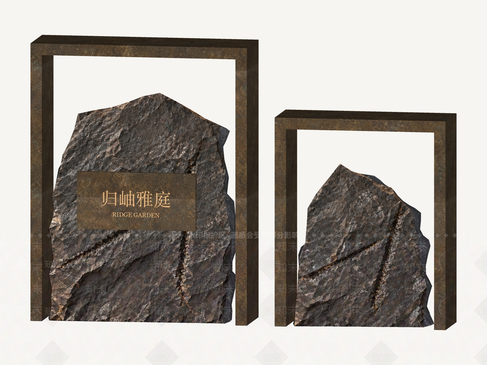 新中式景墙3D模型下载【ID:1234643787】