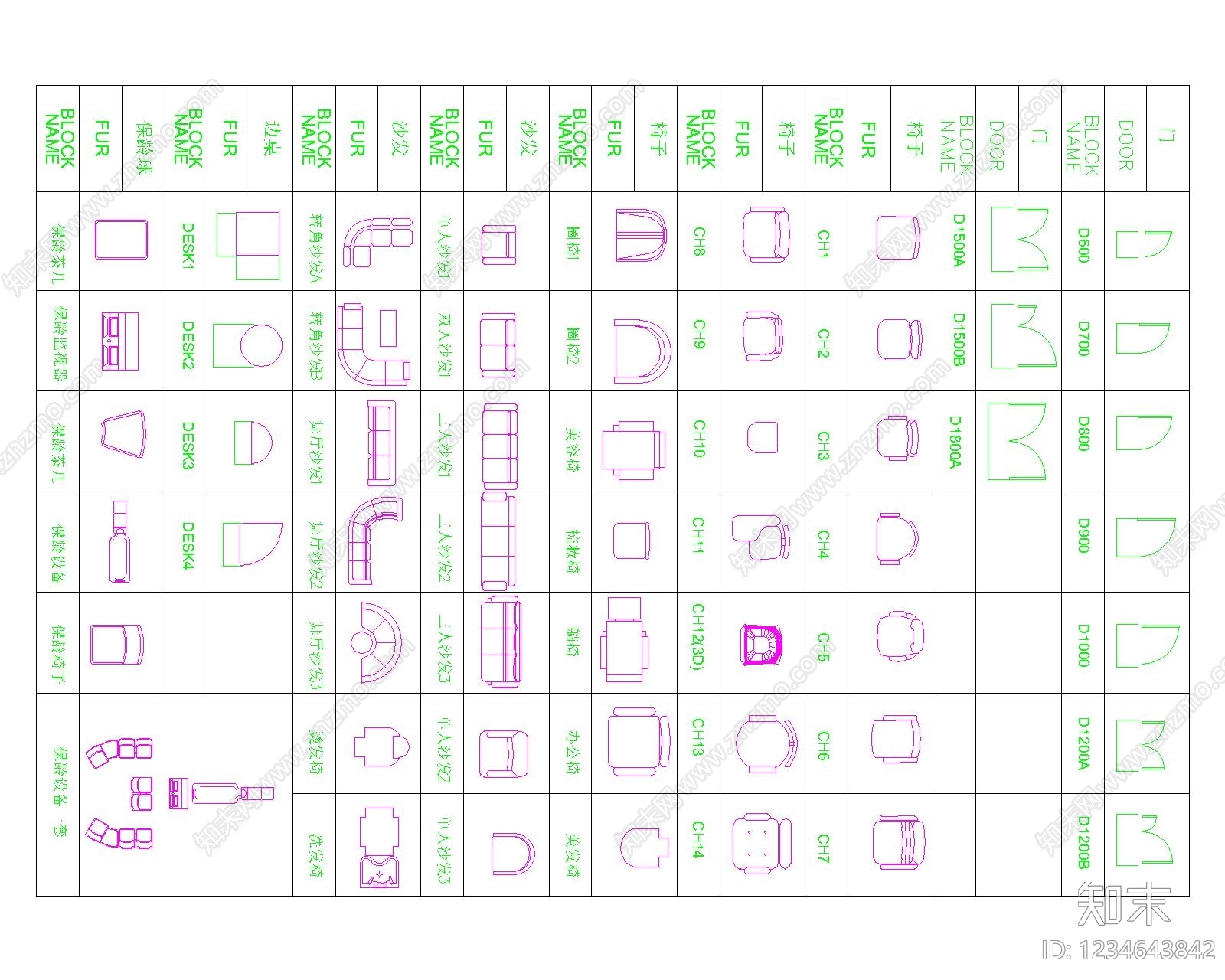 家具图库CAD图纸