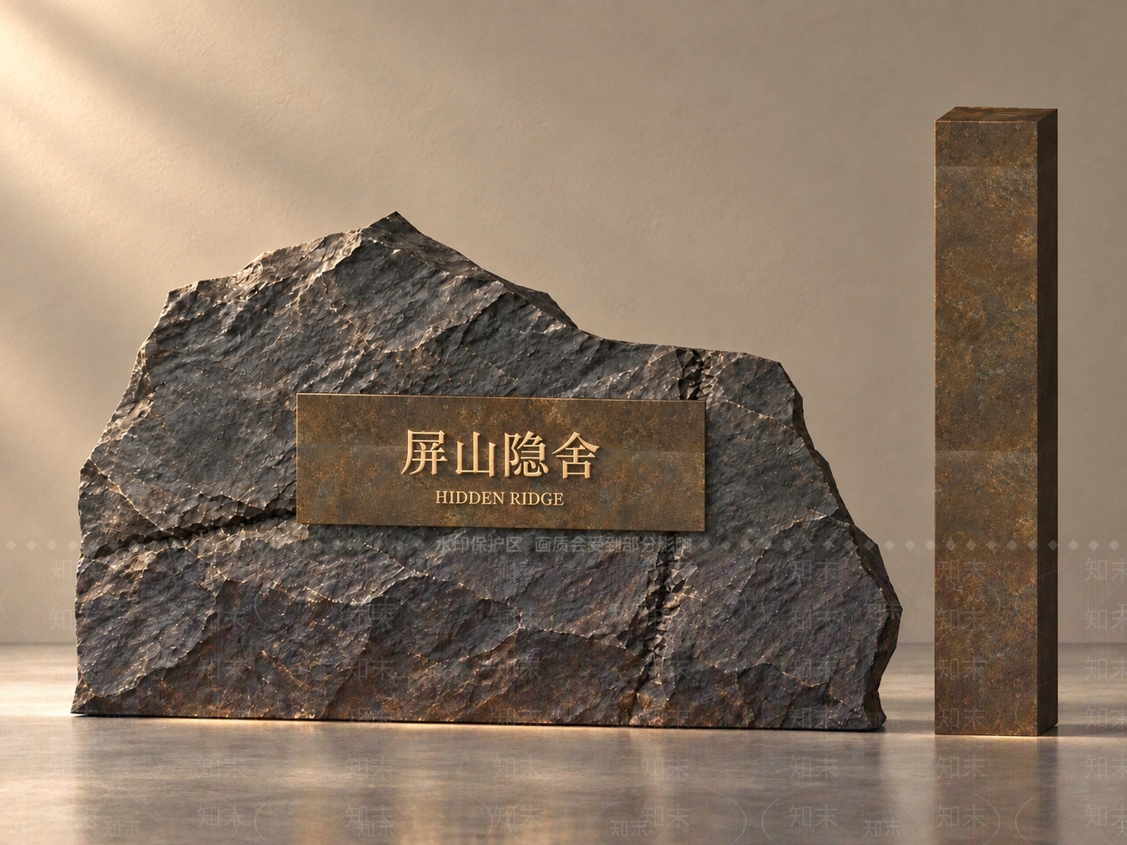 新中式景墙3D模型下载【ID:1234643875】