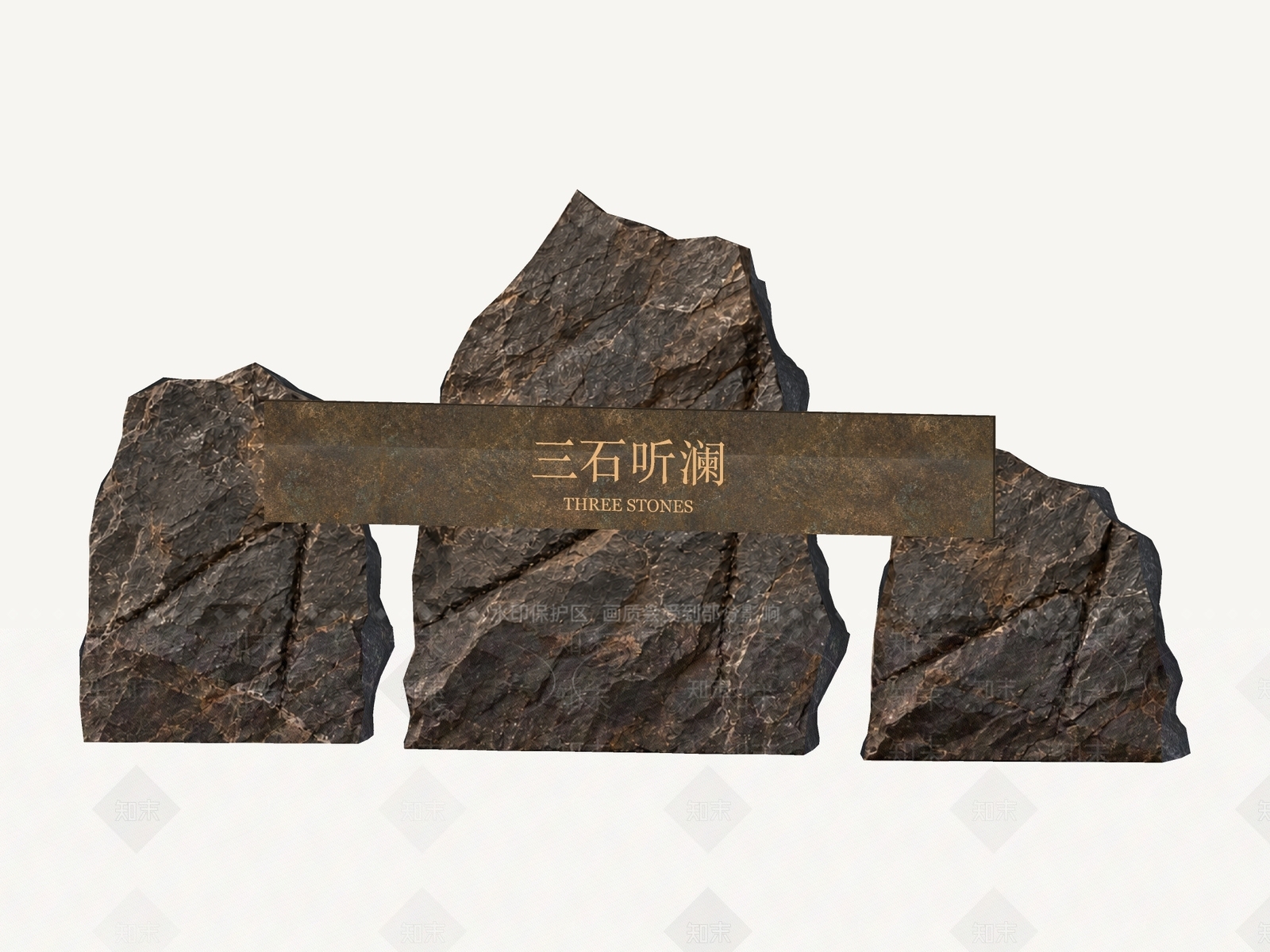 新中式景墙3D模型下载【ID:1234644082】