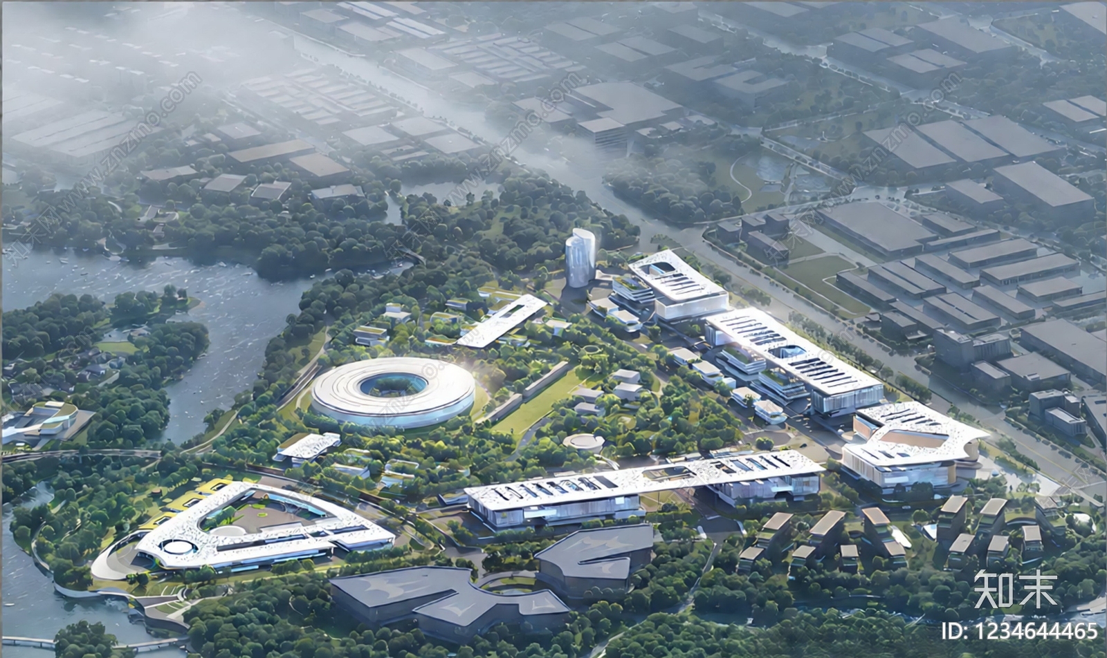产业园建筑cad施工图下载【ID:1234644465】