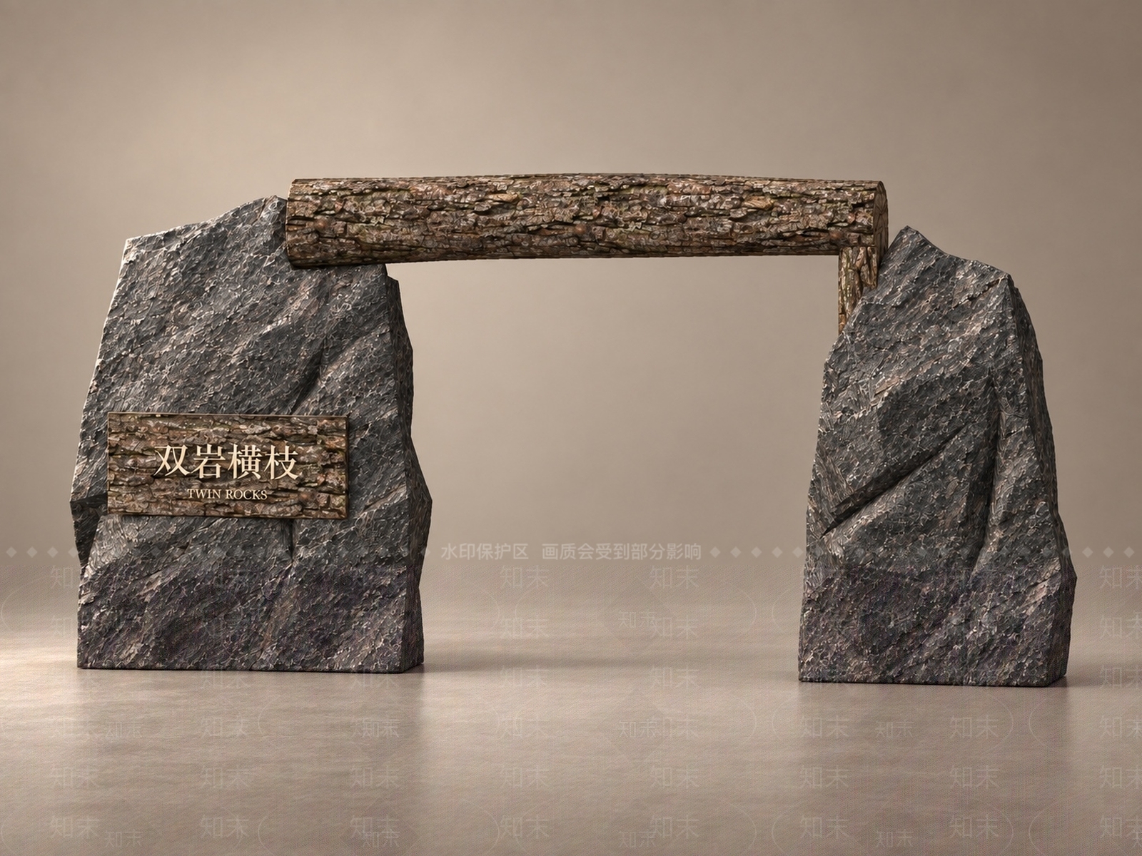 新中式景墙3D模型下载【ID:1234645016】