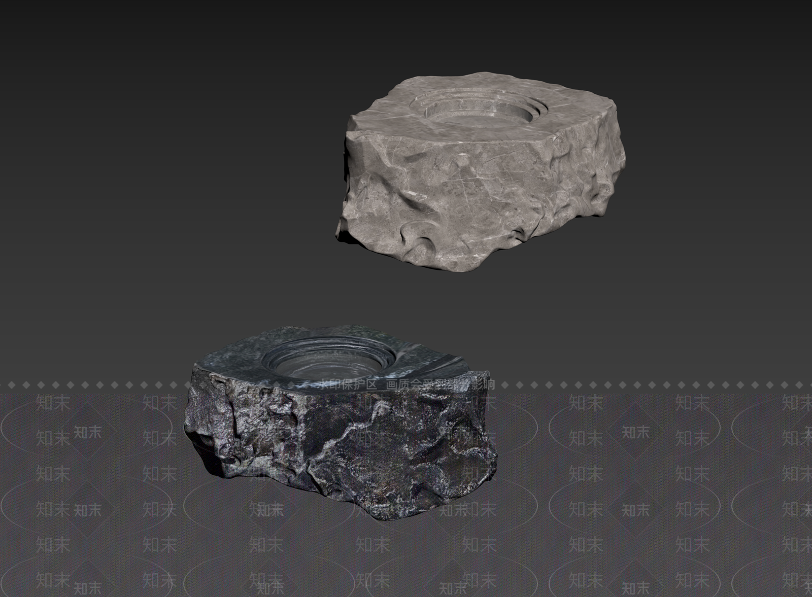 侘寂石头3D模型下载【ID:1234645055】