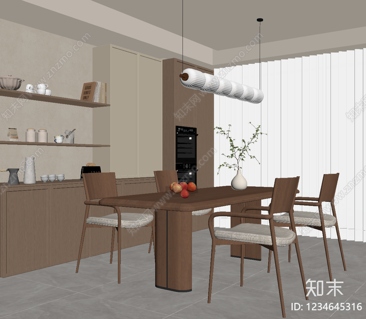 家居餐厅SU模型下载【ID:1234645316】