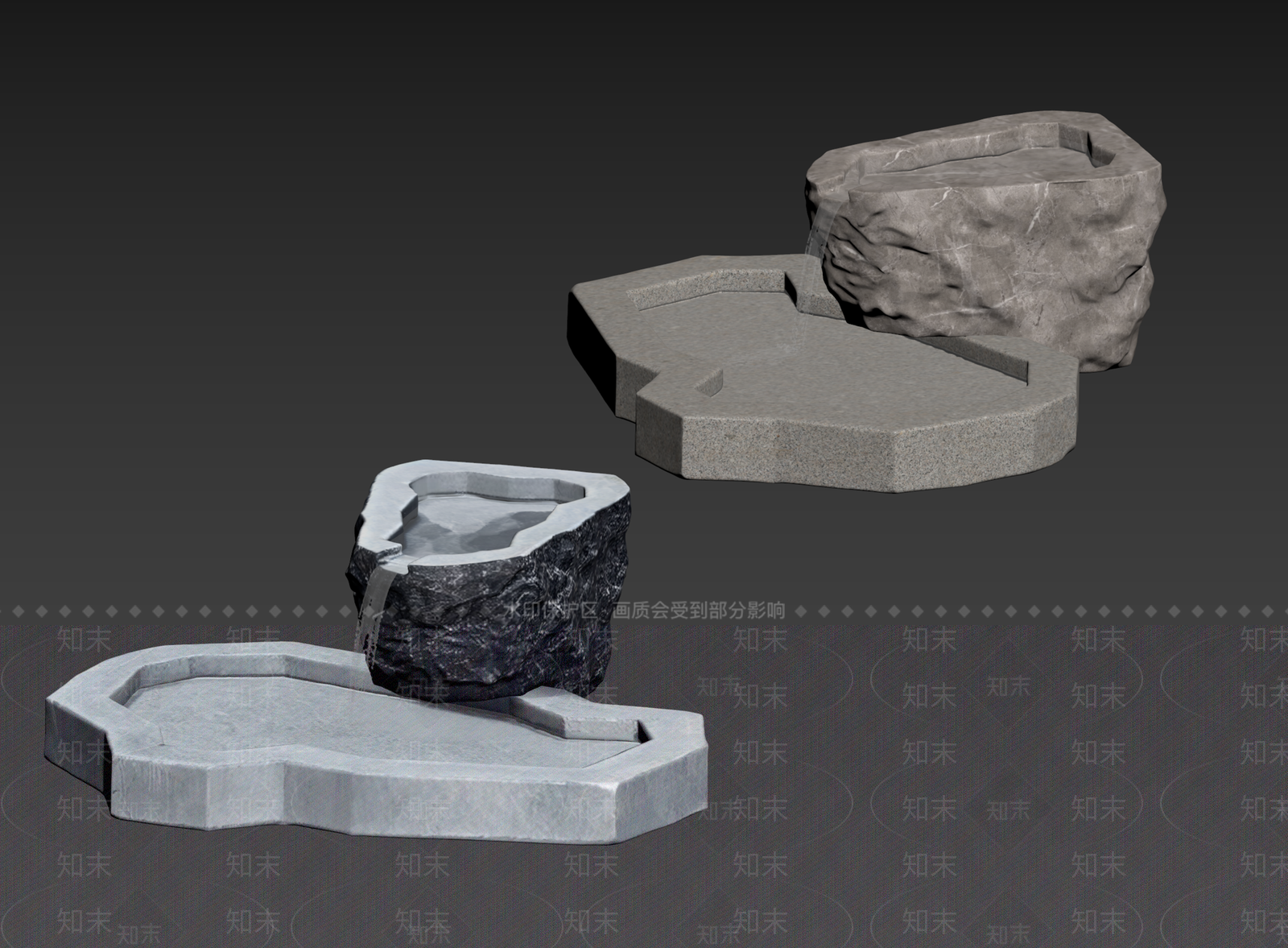 禅意假山水景3D模型下载【ID:1234645395】