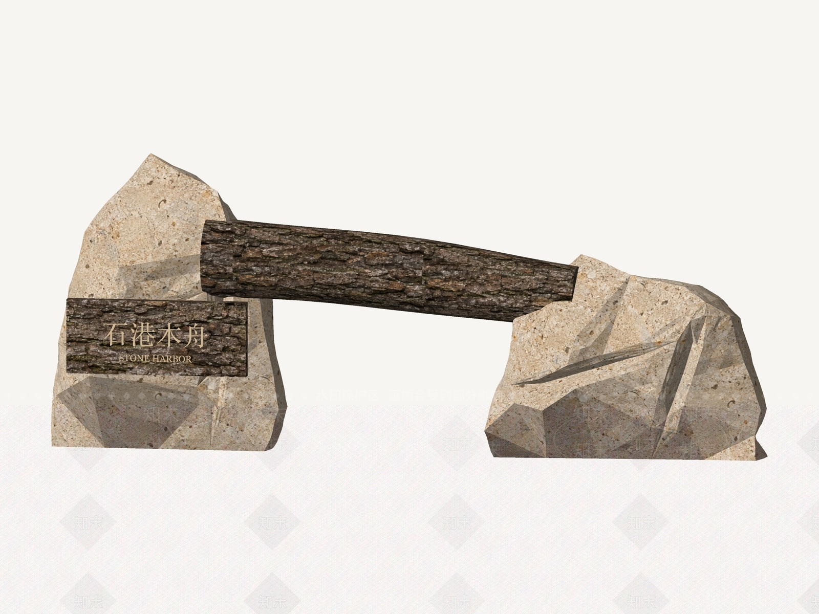 侘寂景墙3D模型下载【ID:1234645480】