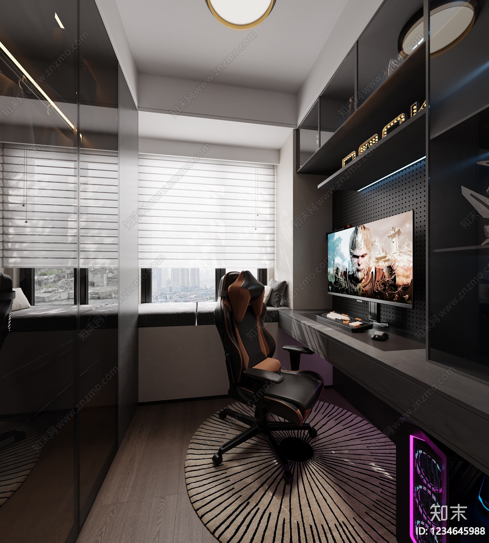现代简约家装3D模型渲染效果图