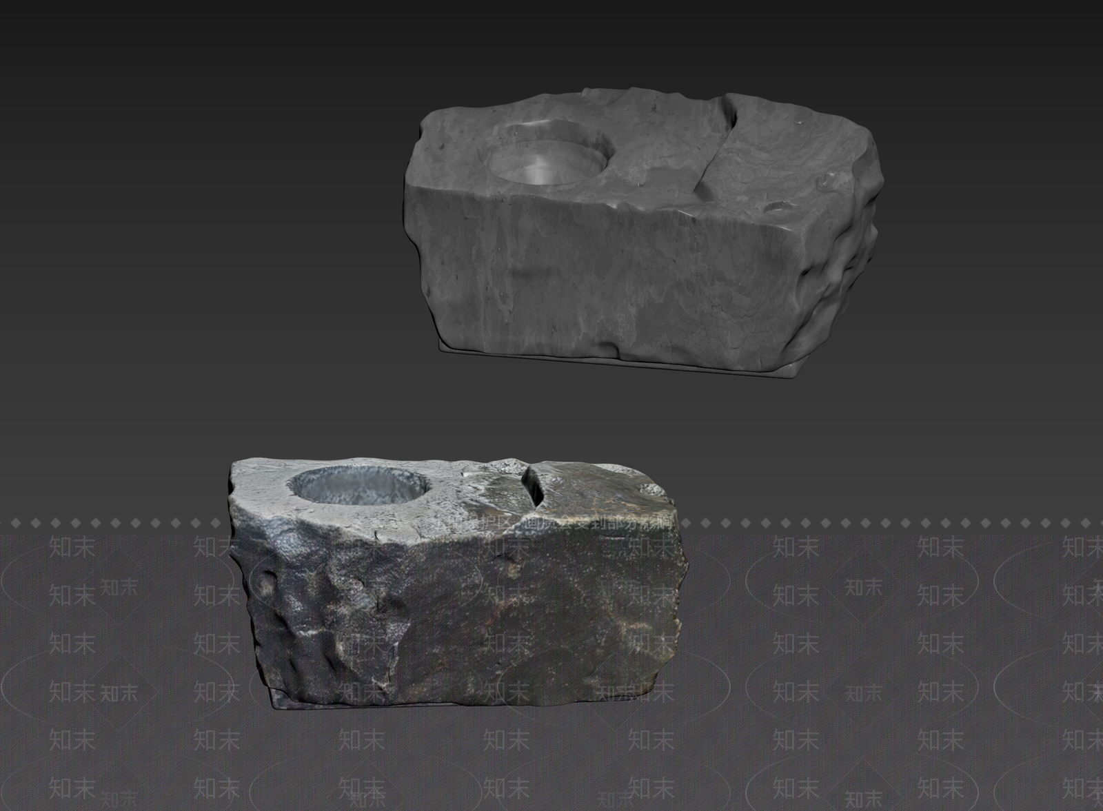 侘寂石头3D模型下载【ID:1234645715】