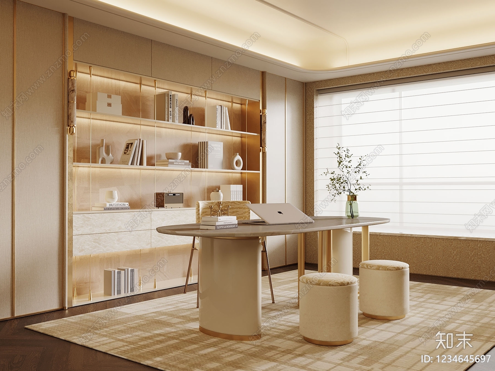 轻奢家居餐厅SU模型下载【ID:1234645697】