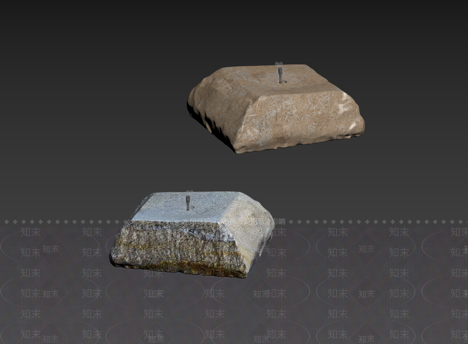 侘寂石头3D模型下载【ID:1234646297】