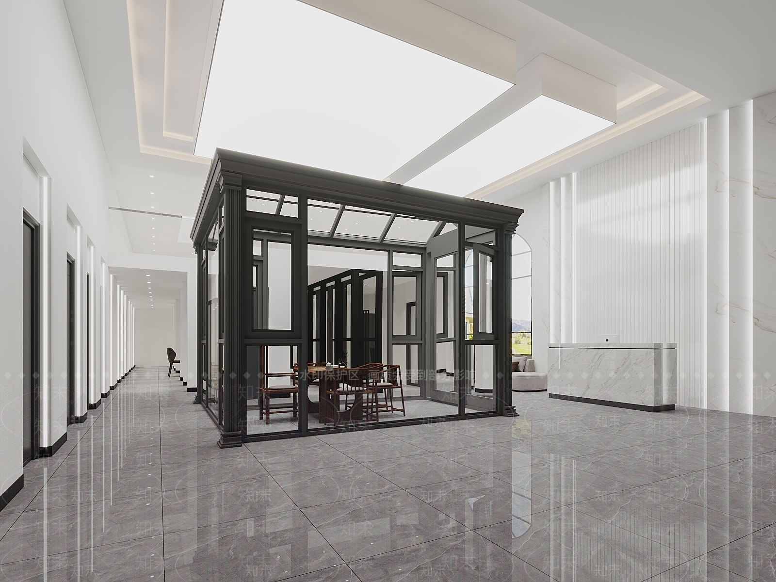 办公大厅3D模型下载【ID:1234646060】