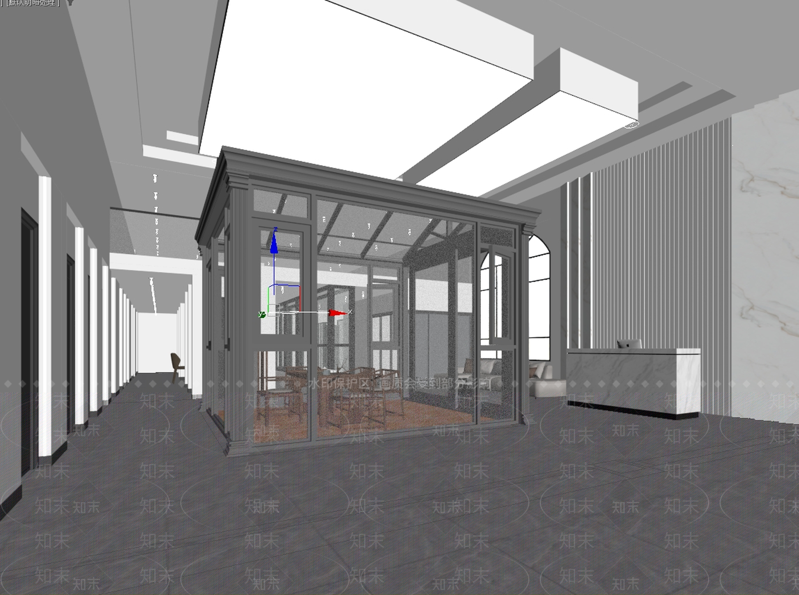 办公大厅3D模型下载【ID:1234646060】