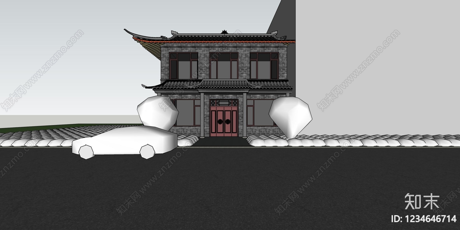 中式中餐厅SU模型下载【ID:1234646714】