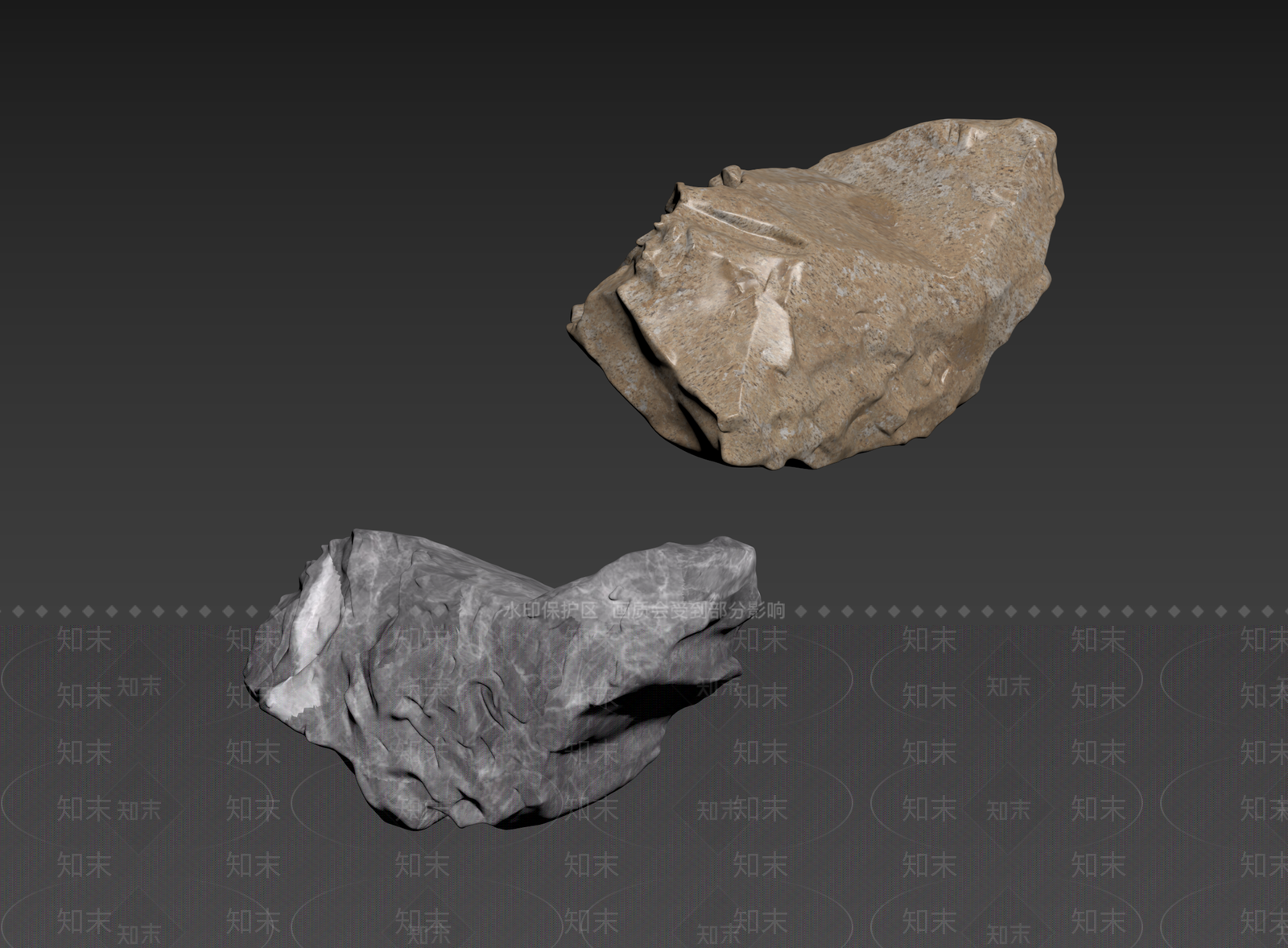 侘寂石头3D模型下载【ID:1234646855】