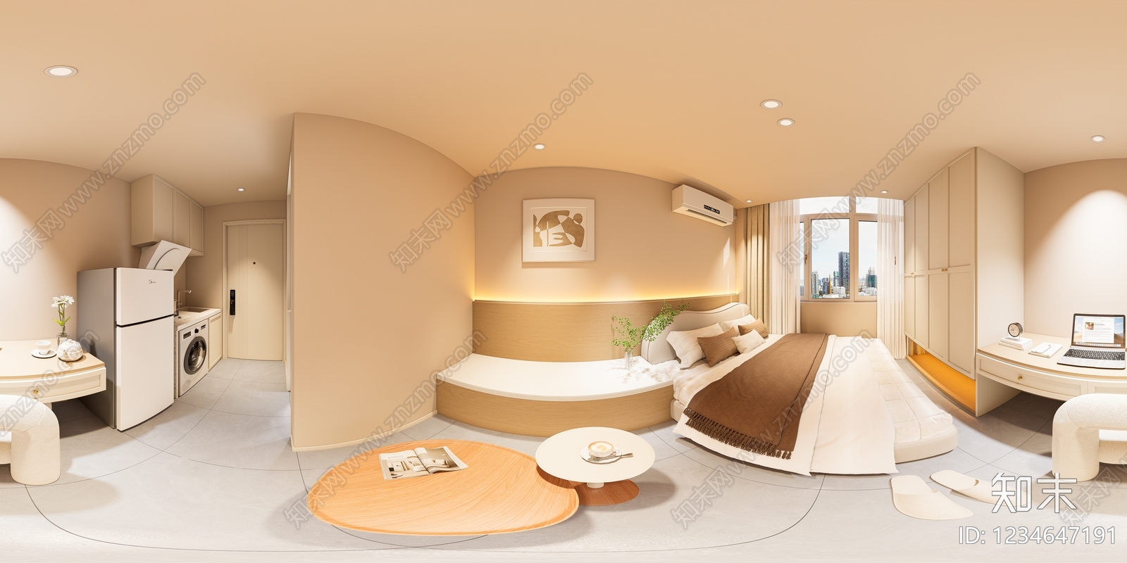 奶油风公寓SU模型下载【ID:1234647191】