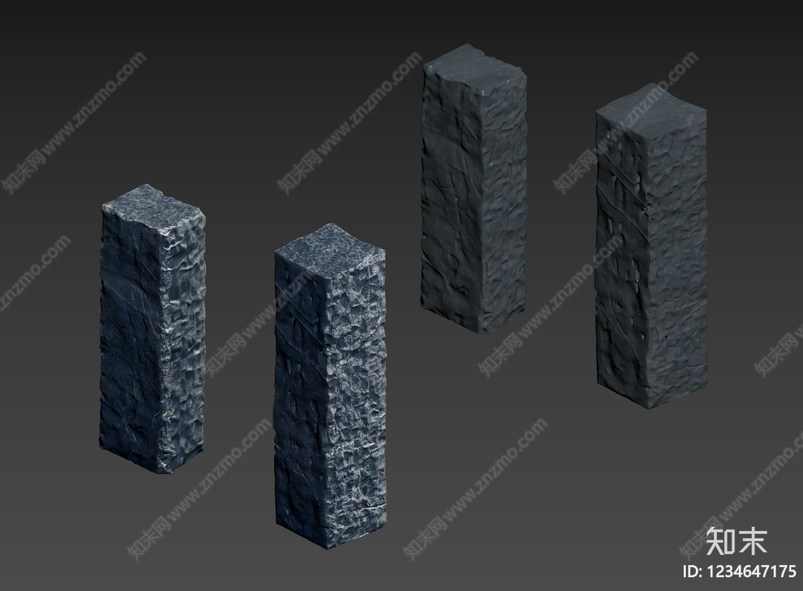 工业风石头3D模型下载【ID:1234647175】