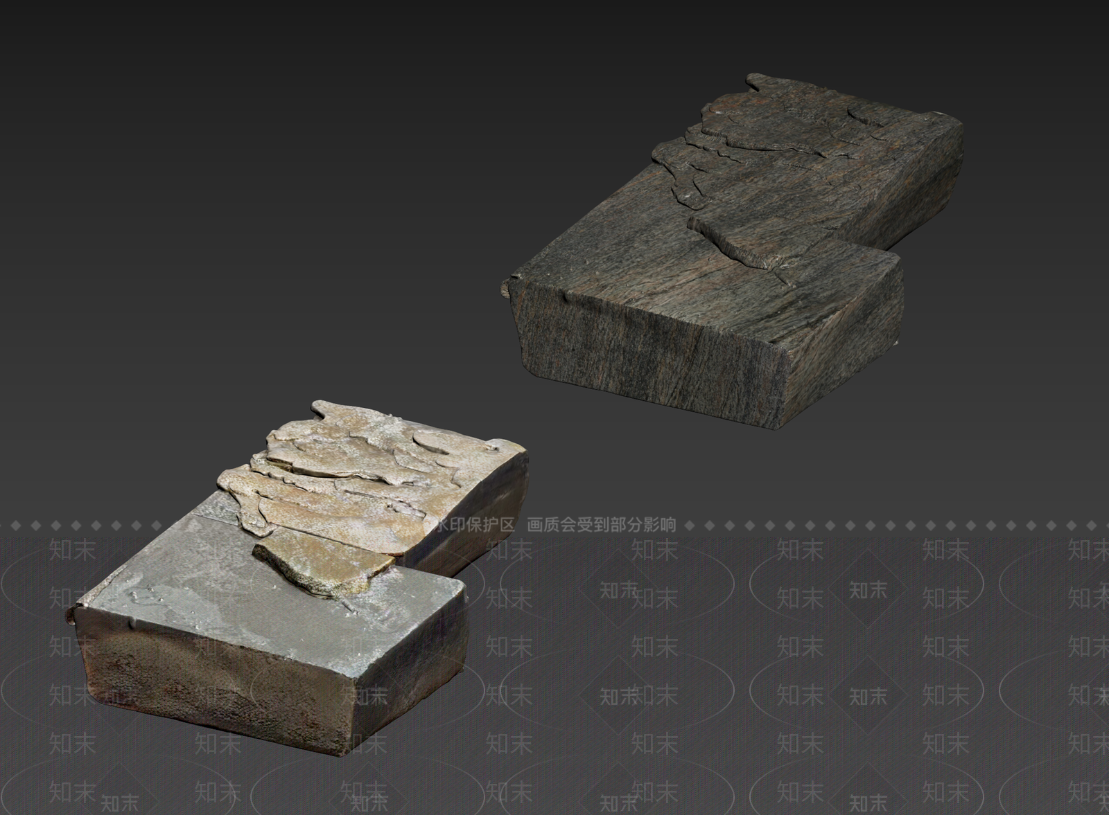 侘寂石头3D模型下载【ID:1234647654】