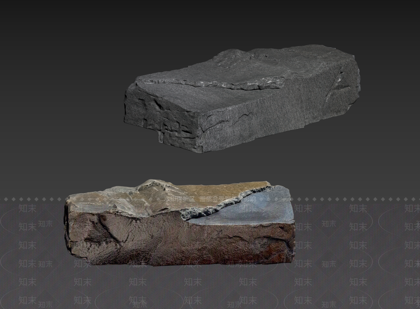 侘寂石头3D模型下载【ID:1234648095】