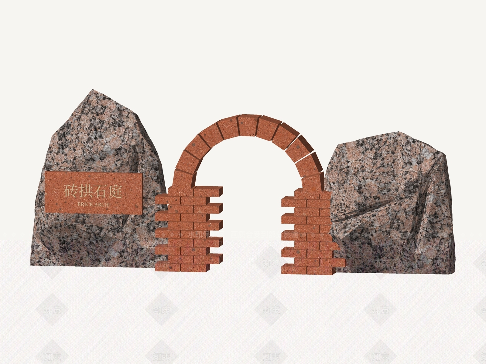 新中式景观景墙3D模型下载【ID:1234648173】