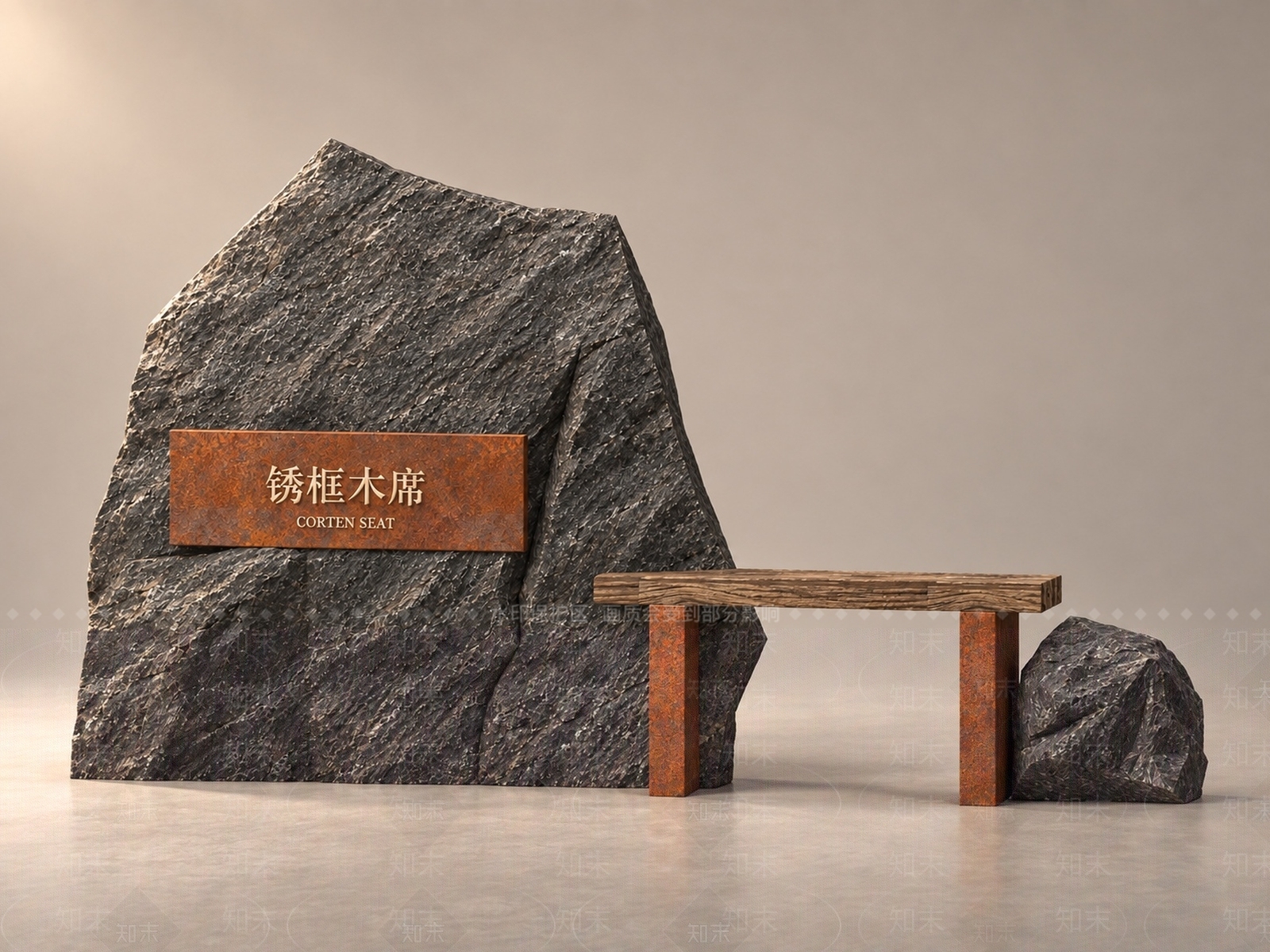 侘寂景墙3D模型下载【ID:1234649090】
