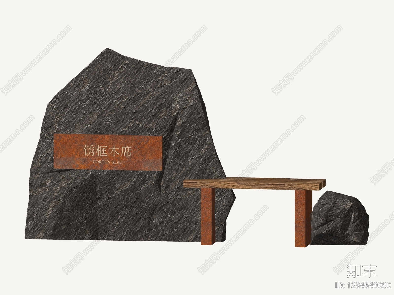 侘寂景墙3D模型下载【ID:1234649090】