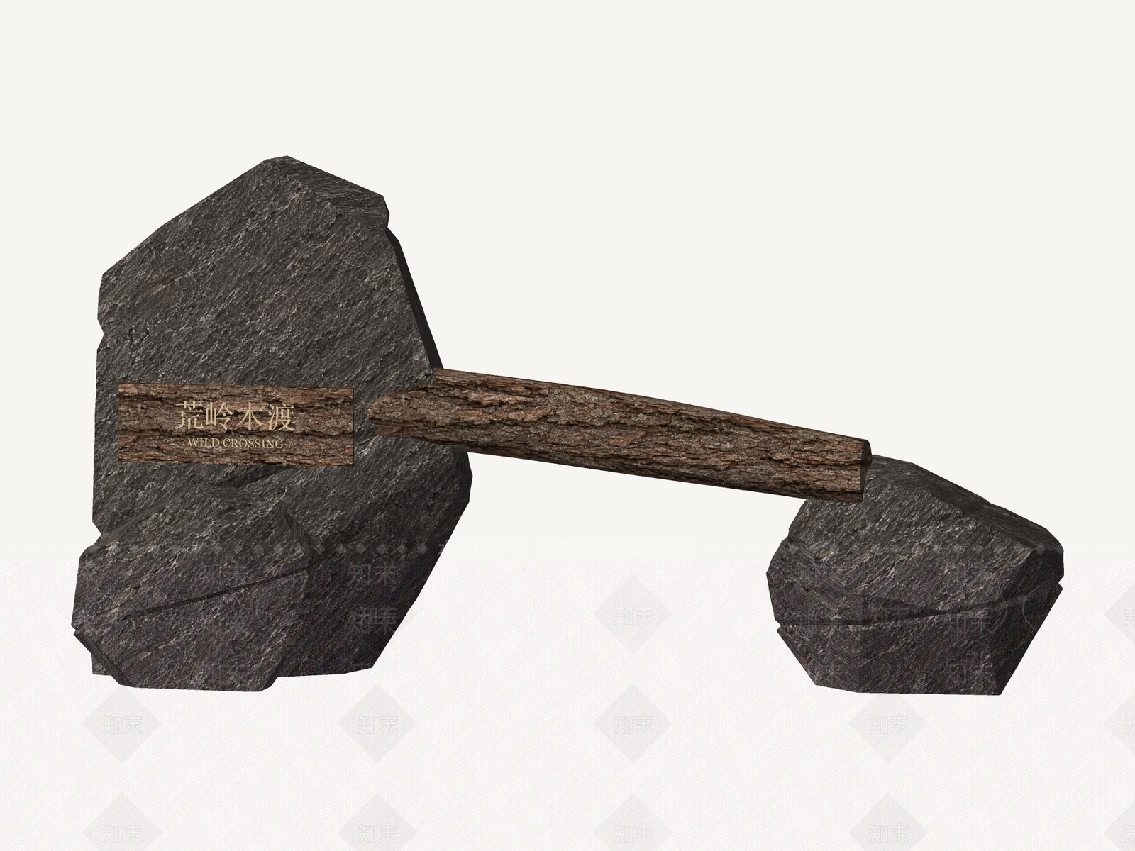 侘寂景墙3D模型下载【ID:1234649571】
