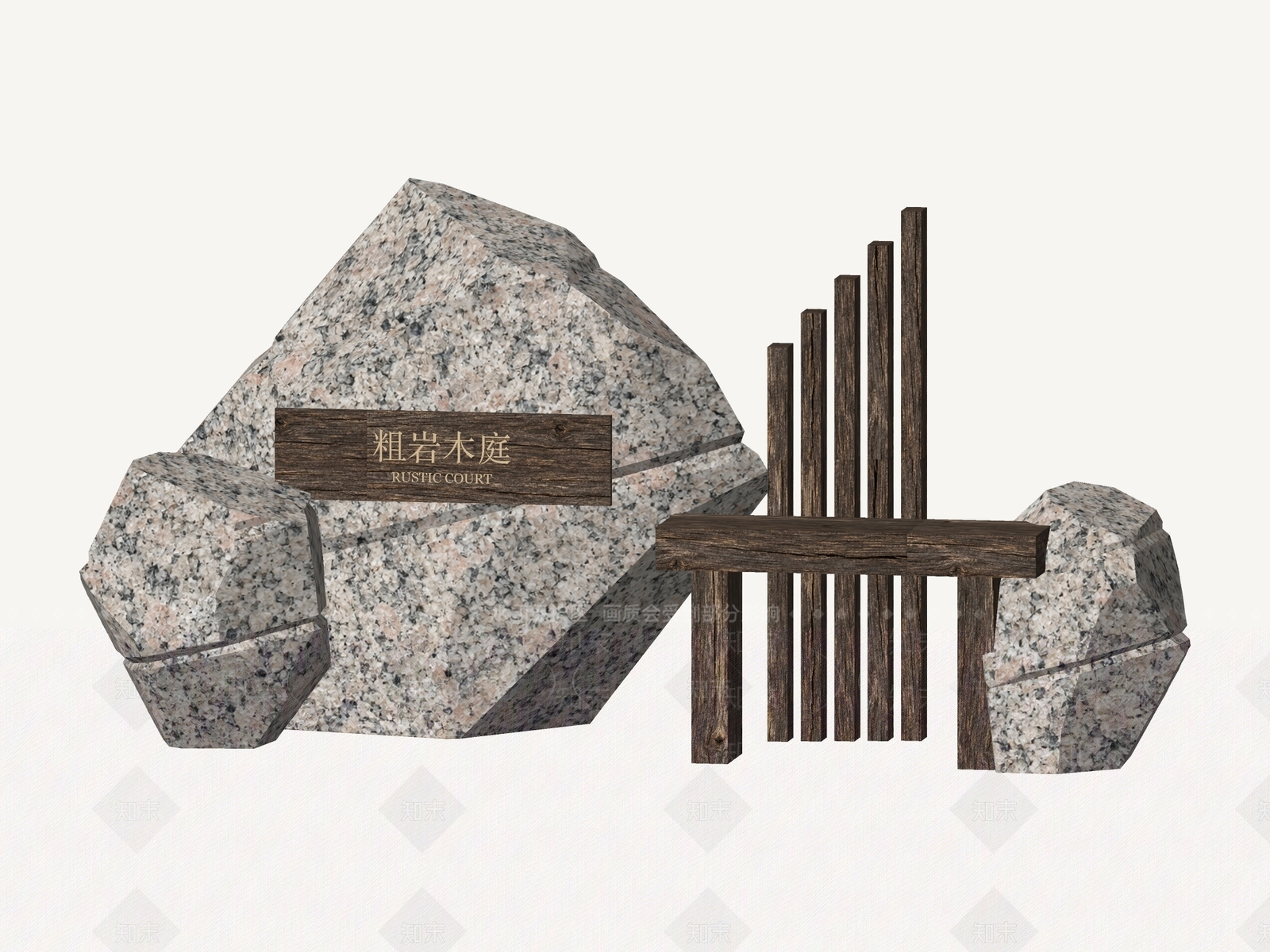 侘寂景墙3D模型下载【ID:1234650154】