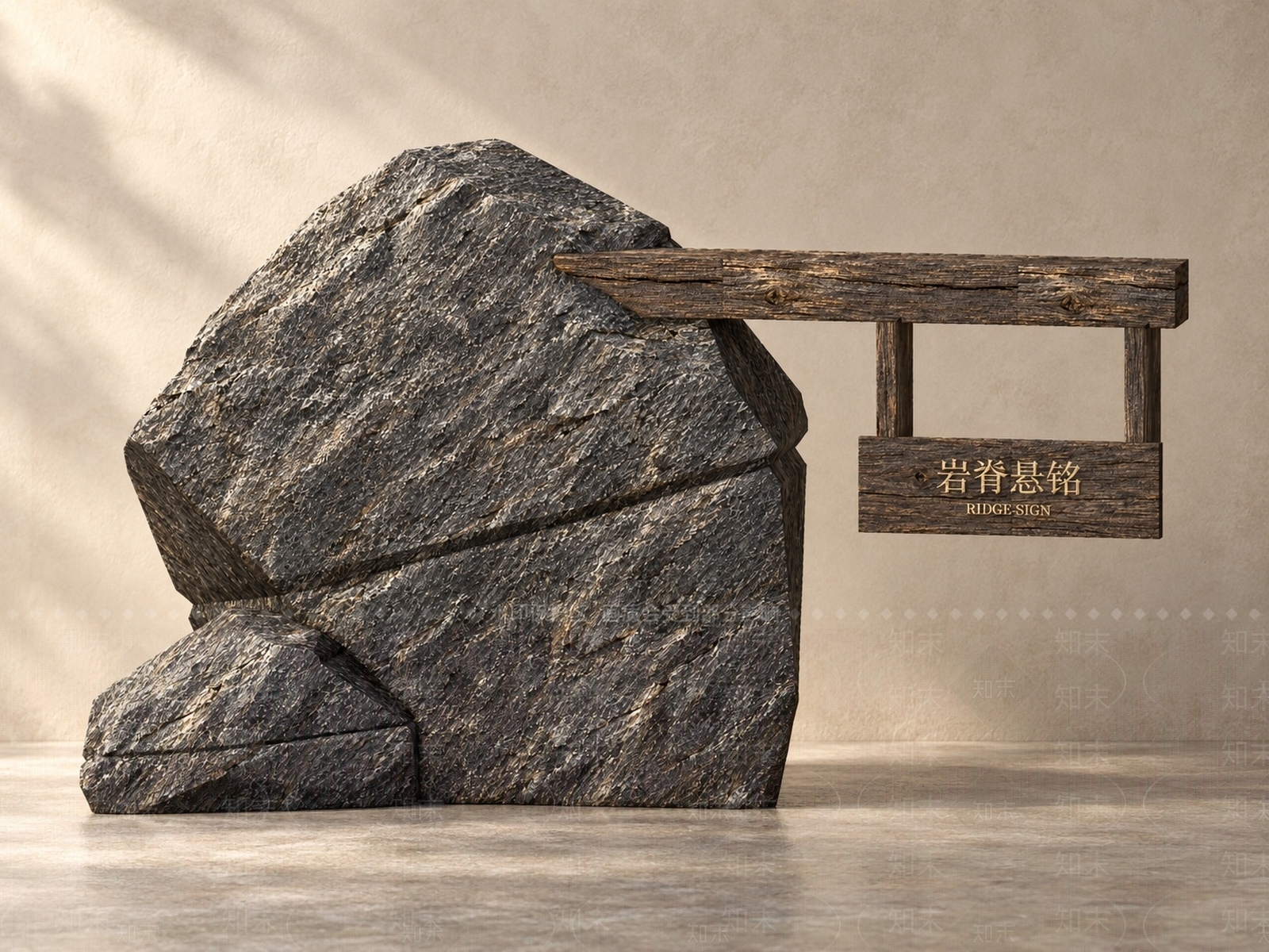 侘寂景墙3D模型下载【ID:1234650272】