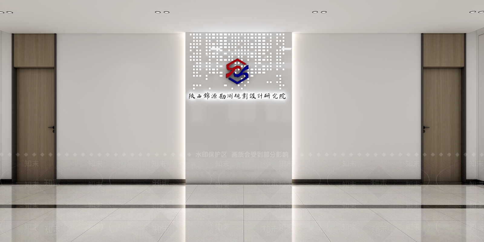 现代简约办公大堂SU模型下载【ID:1234650899】