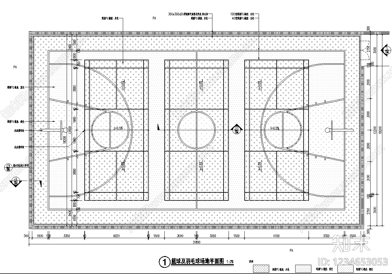 体育公园cad施工图下载【ID:1234653053】
