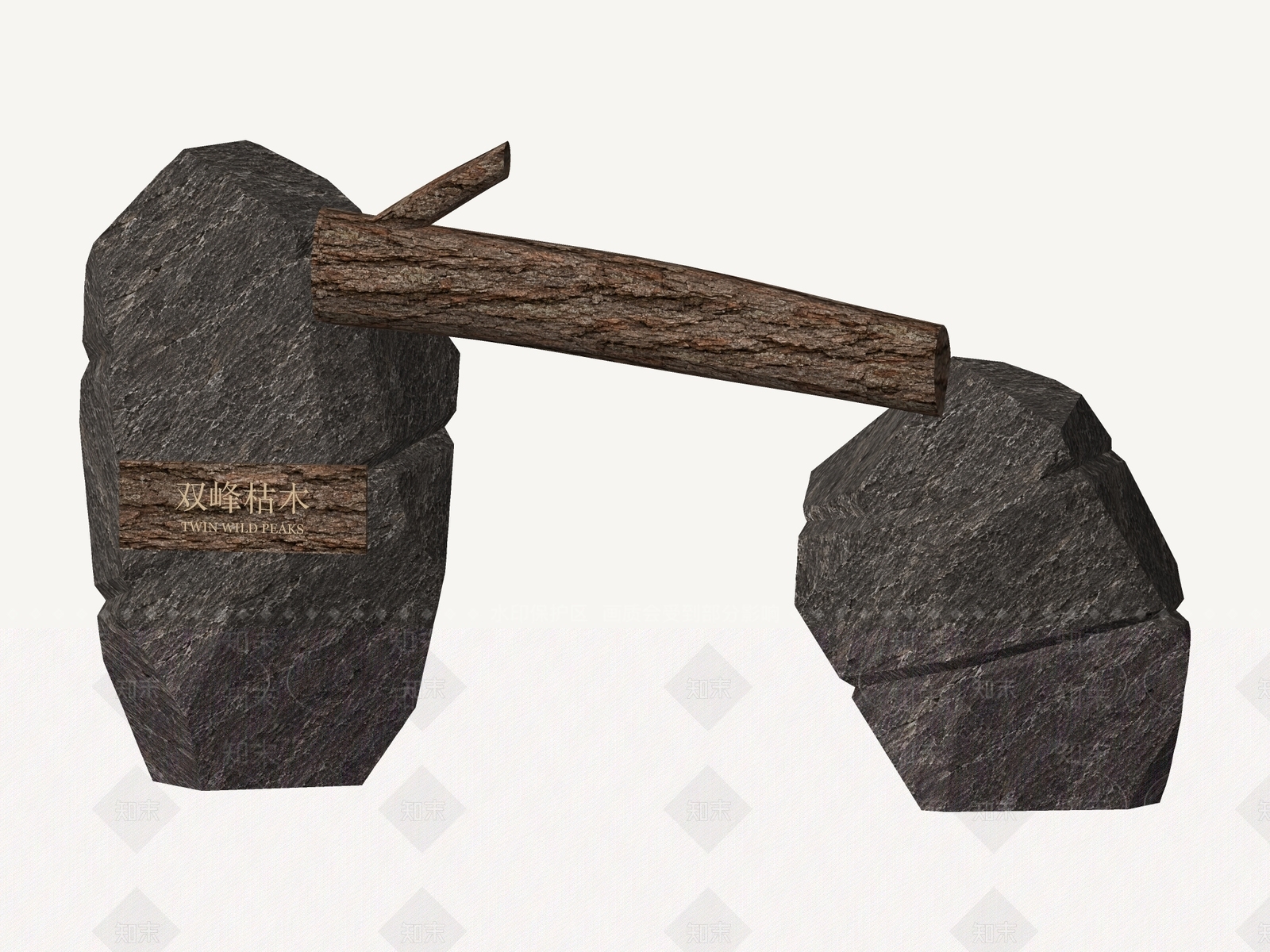 侘寂景墙3D模型下载【ID:1234653350】