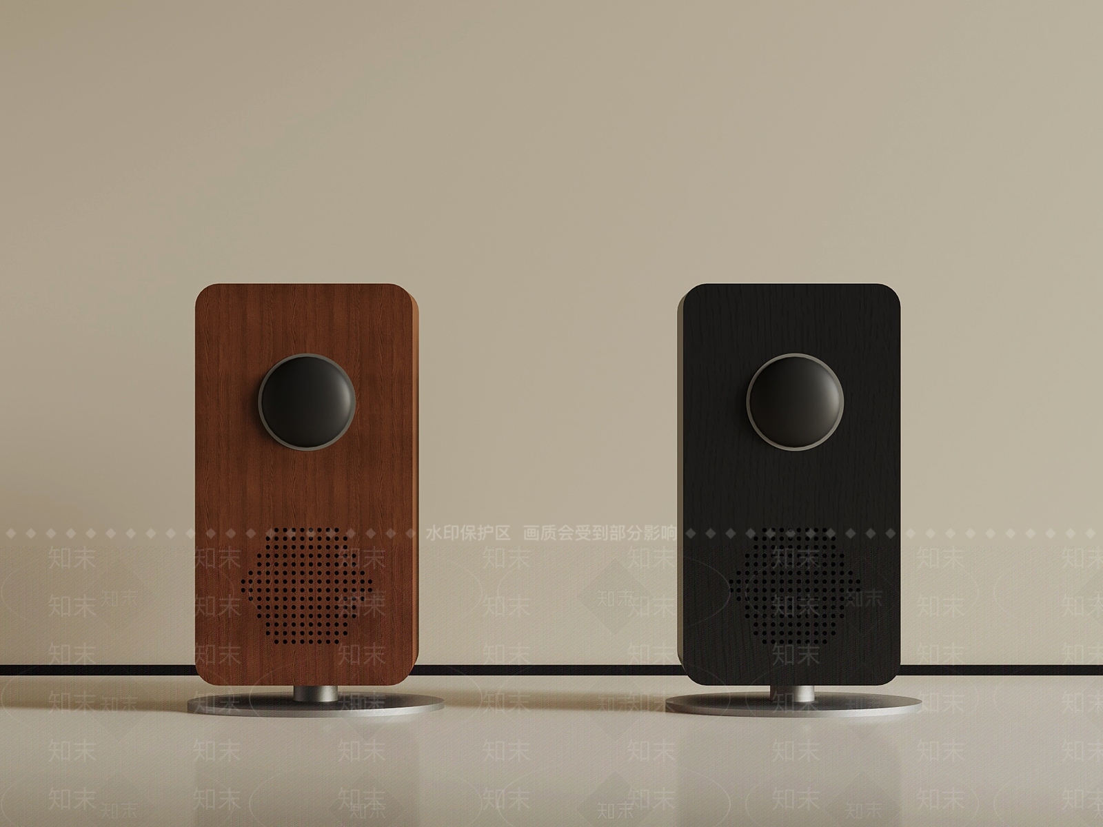 现代简约音响3D模型渲染效果图