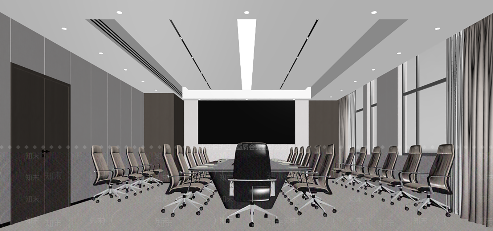 现代简约会议室3D模型下载【ID:1234654521】