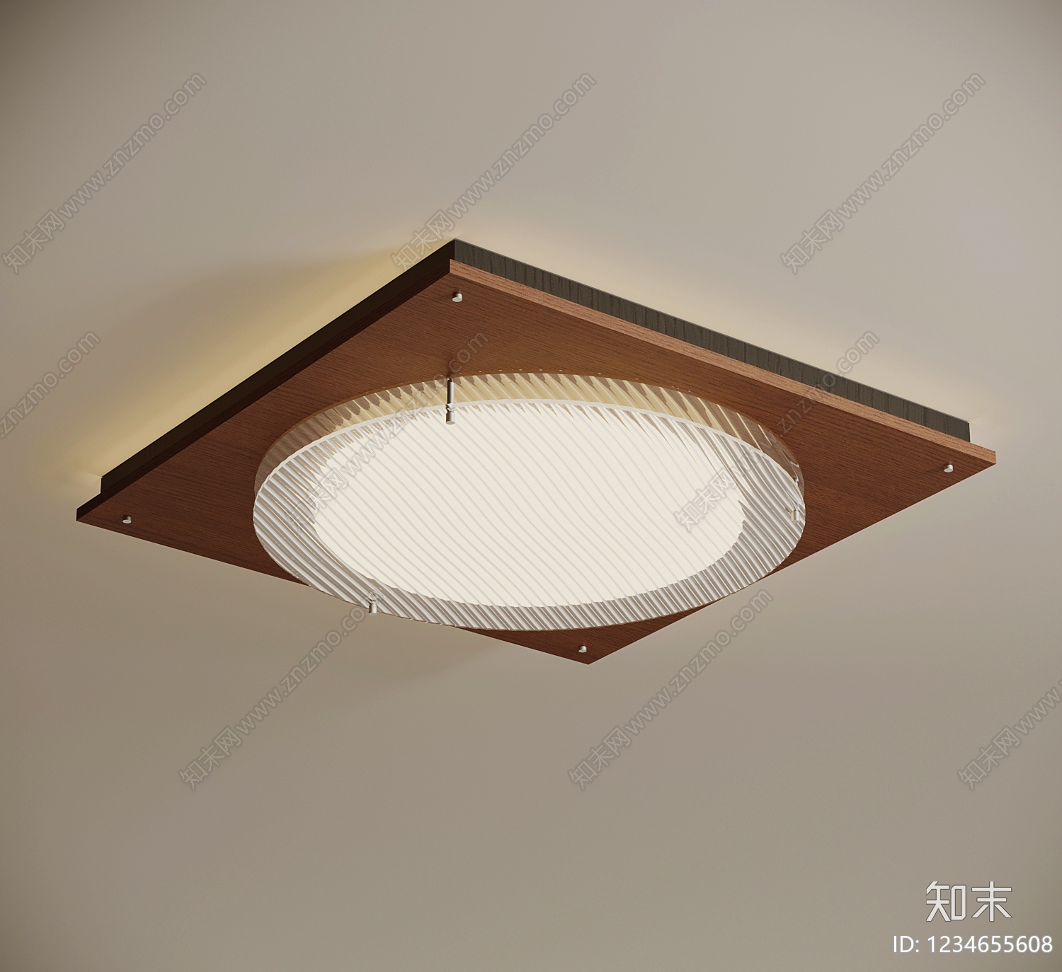 中古风吸顶灯SU模型草图