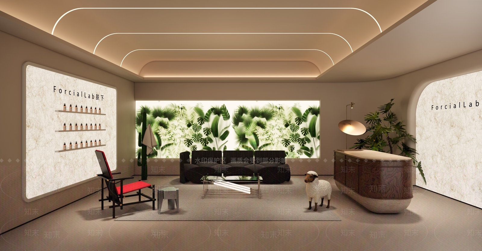 奶油风美容院3D模型下载【ID:1234656079】