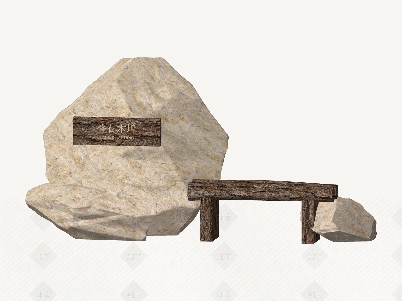 侘寂景墙3D模型下载【ID:1234656246】