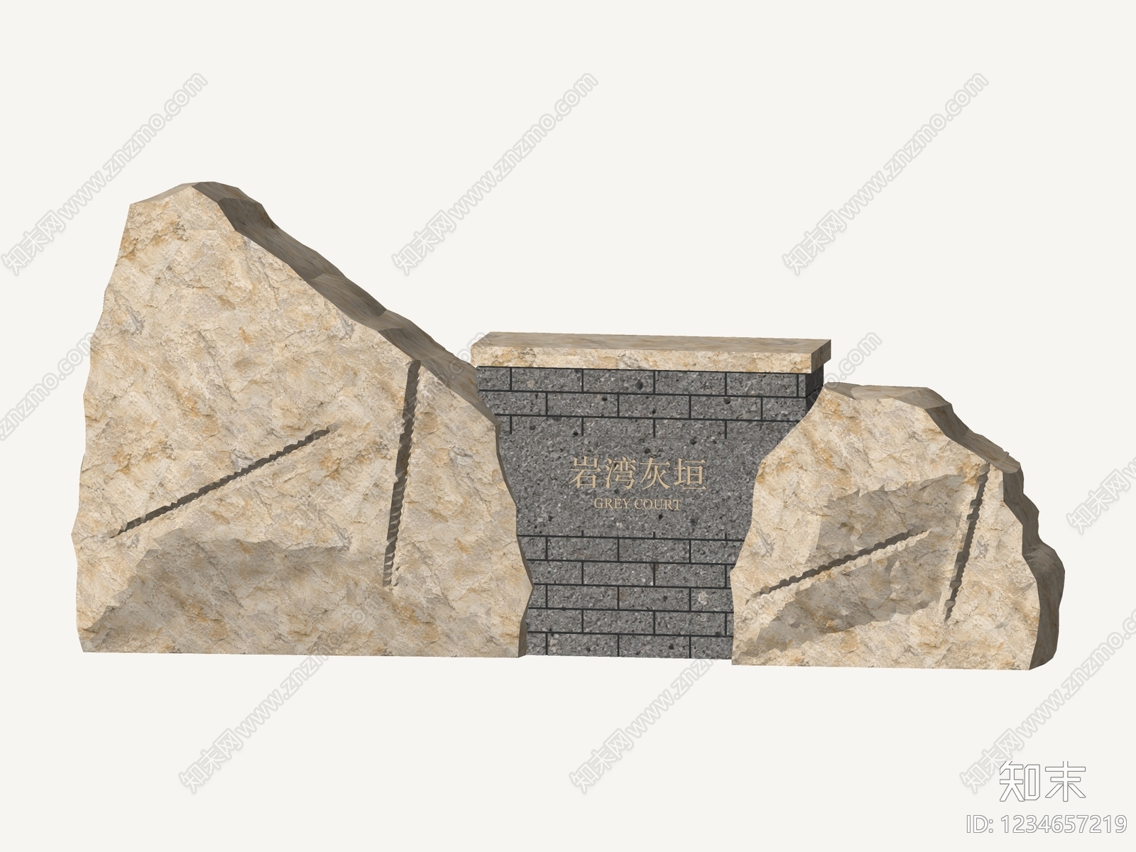 侘寂景墙3D模型下载【ID:1234657219】