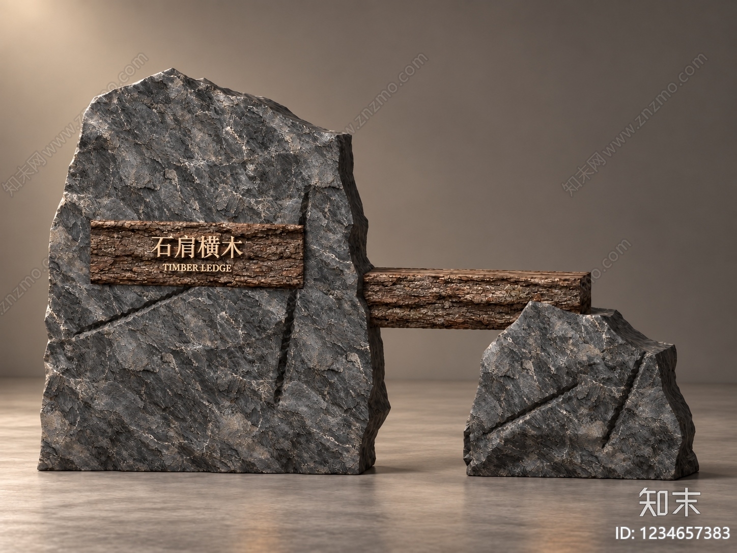 侘寂景墙3D模型下载【ID:1234657383】