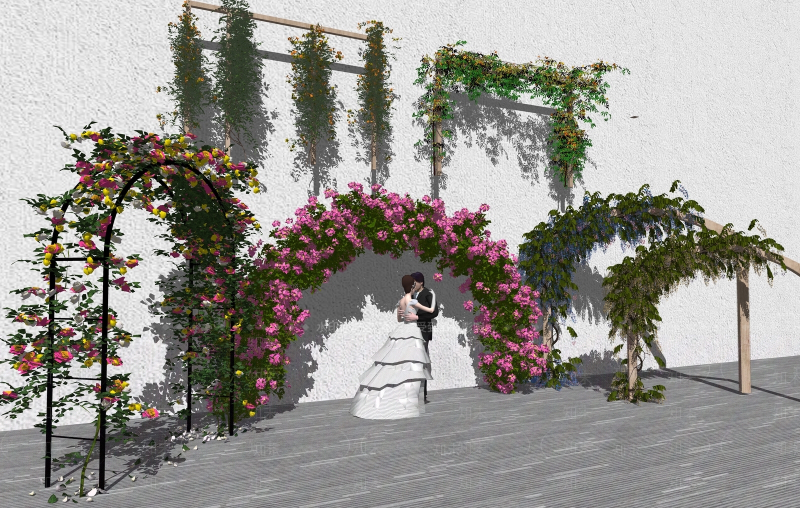 法式藤蔓SU模型下载【ID:1234657896】