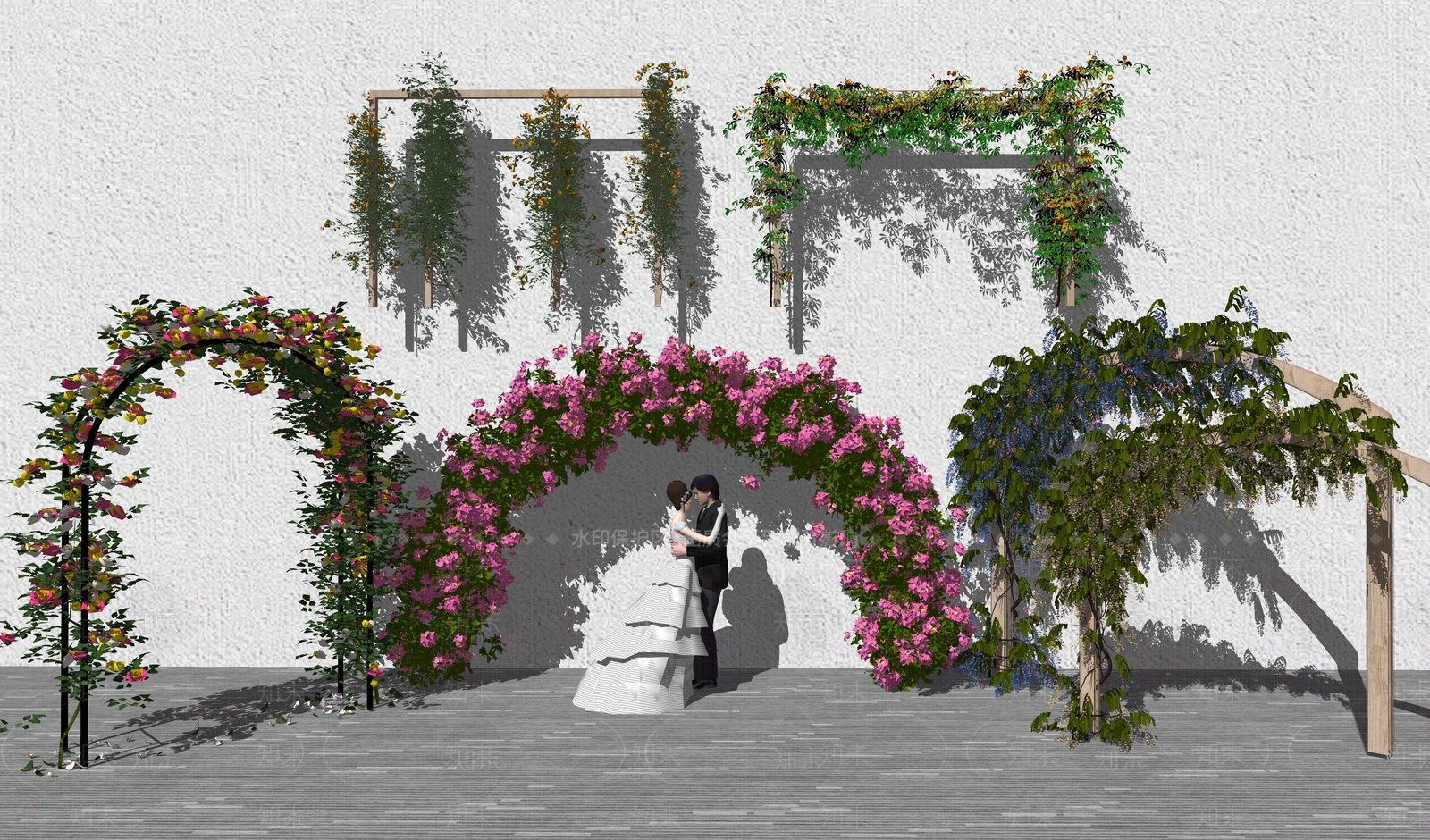 法式藤蔓SU模型下载【ID:1234657896】