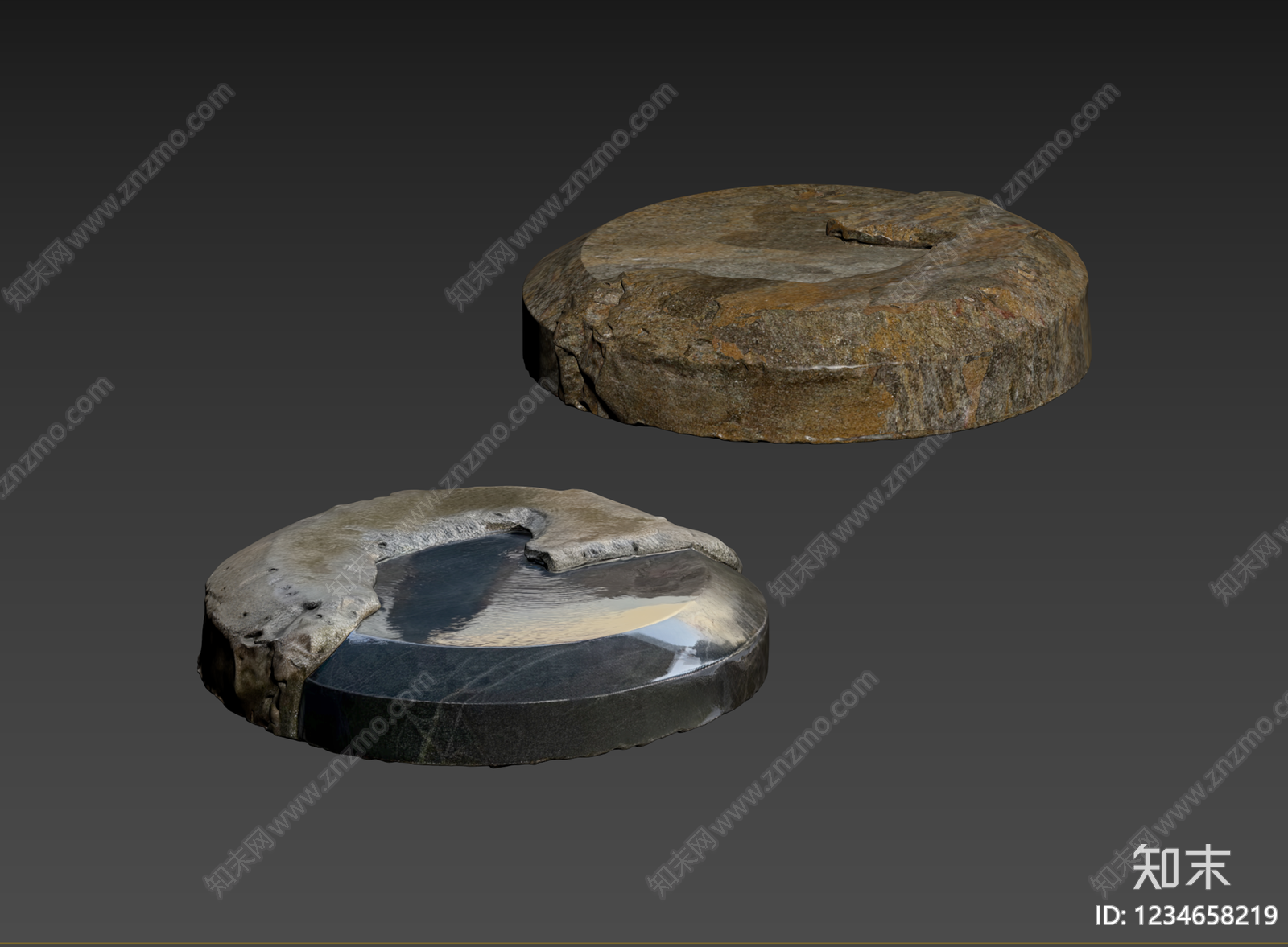 侘寂石头3D模型下载【ID:1234658219】