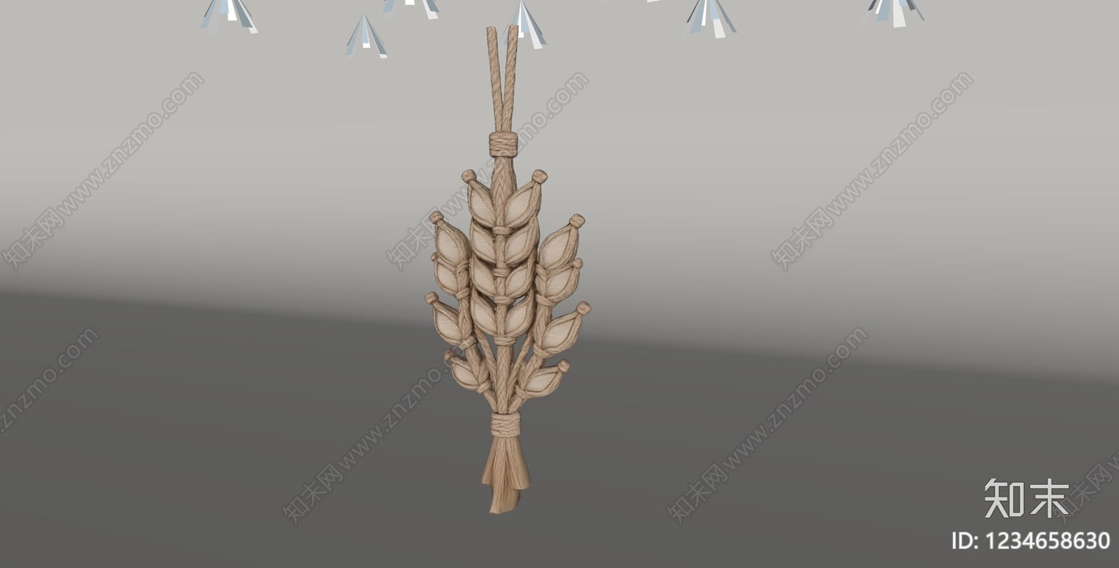 原木风挂件SU模型下载【ID:1234658630】