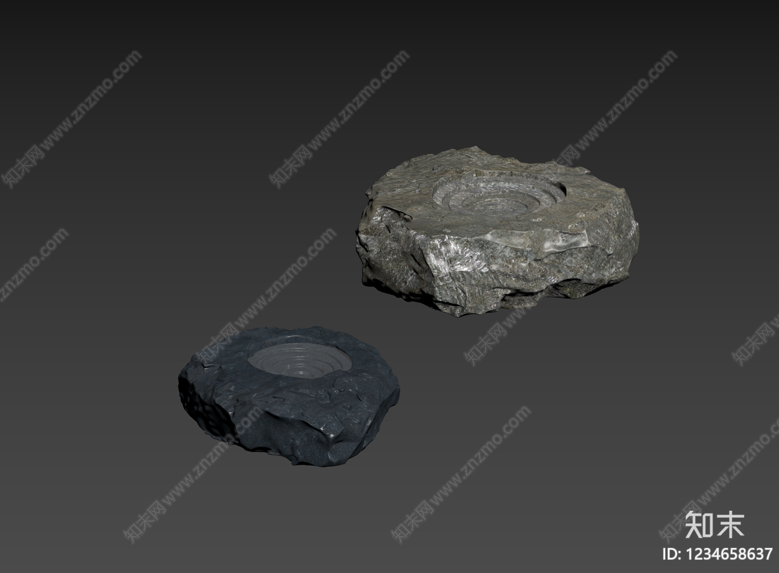 侘寂石头3D模型下载【ID:1234658637】