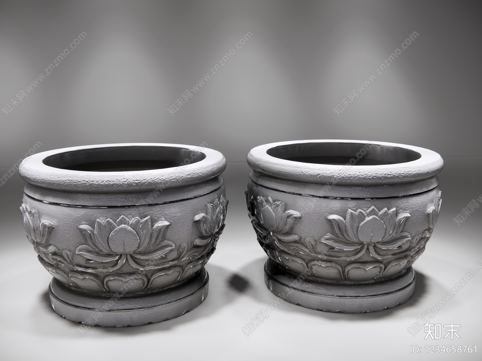 中式雕塑摆件SU模型下载【ID:1234658761】