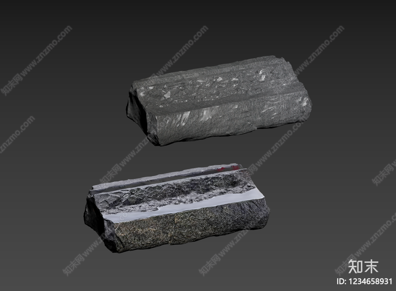 工业风石头3D模型下载【ID:1234658931】
