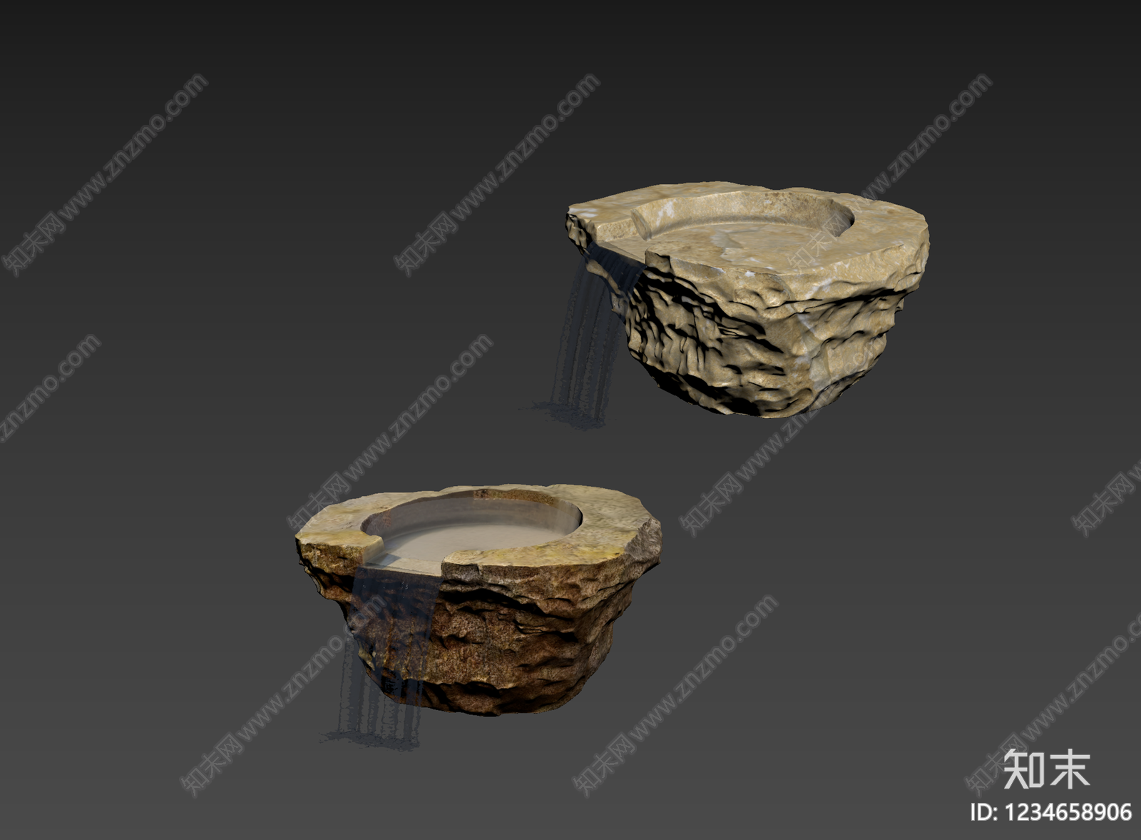 侘寂跌水3D模型下载【ID:1234658906】