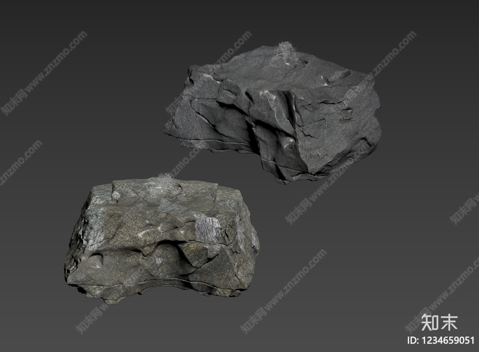 侘寂石头3D模型下载【ID:1234659051】