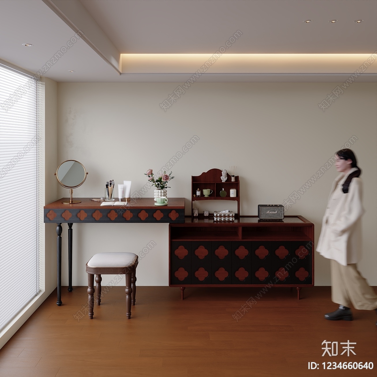 中古风梳妆台SU模型下载【ID:1234660640】