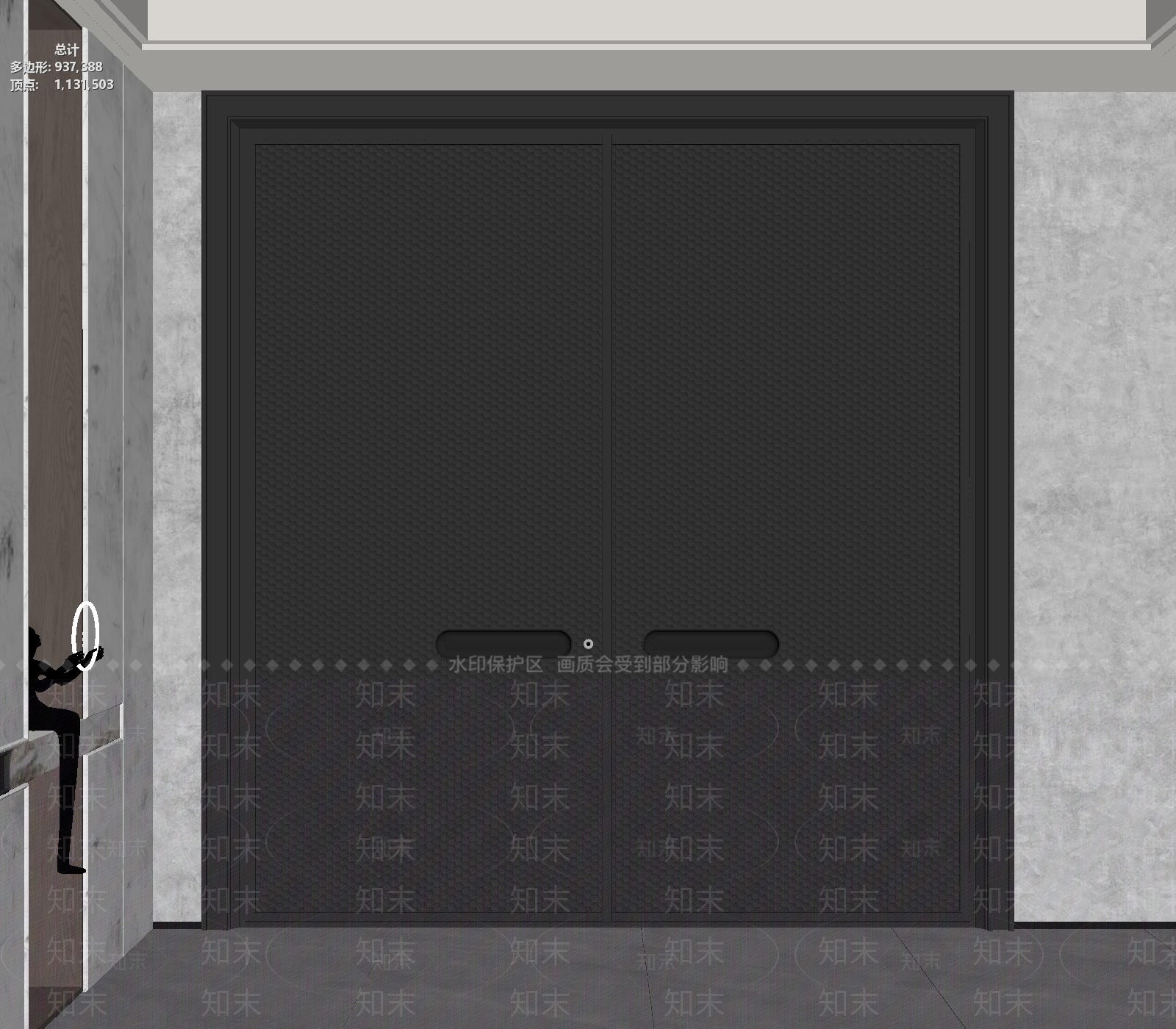 意式极简双开门3D模型下载【ID:1234661127】