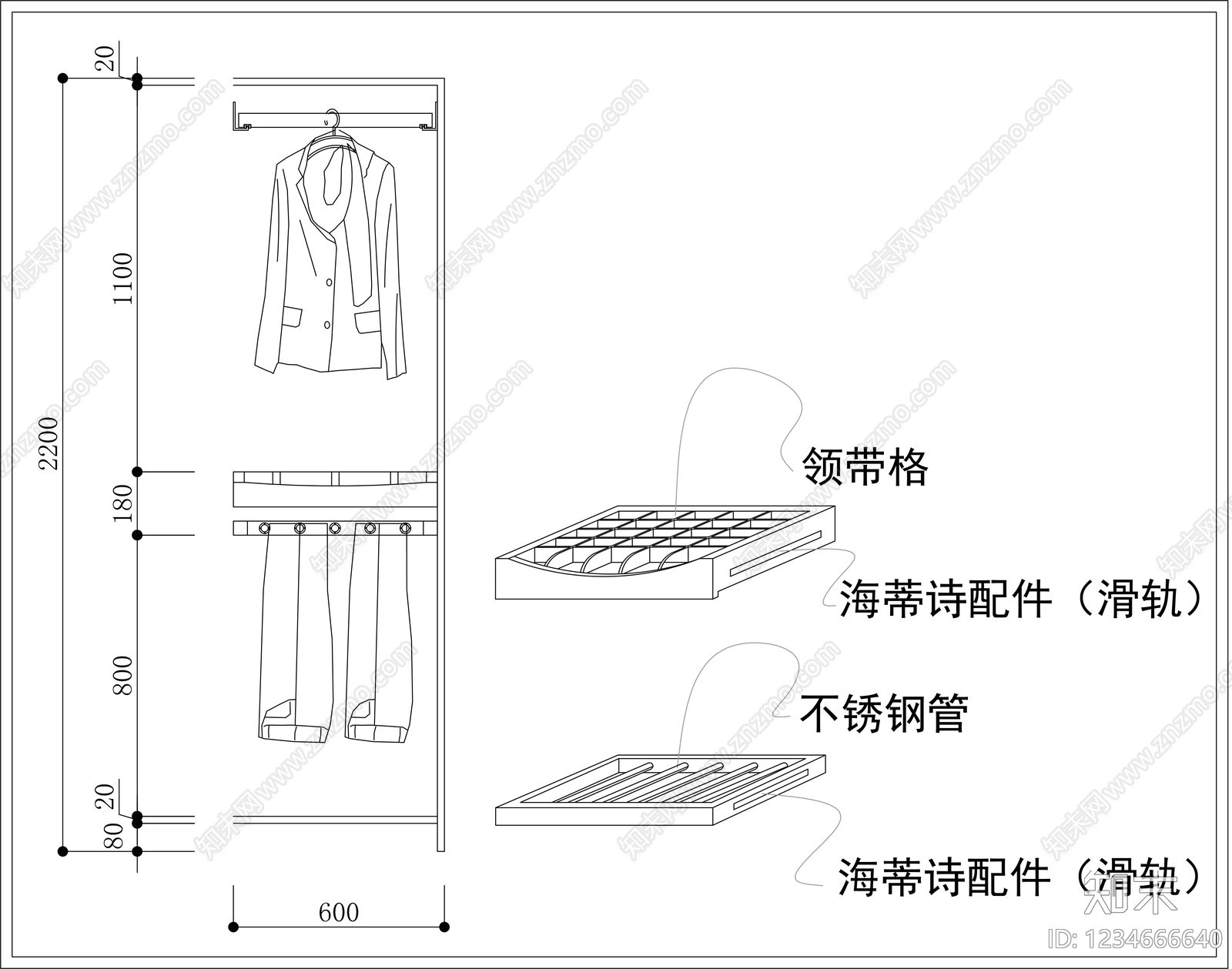 柜子cad施工图下载【ID:1234666640】